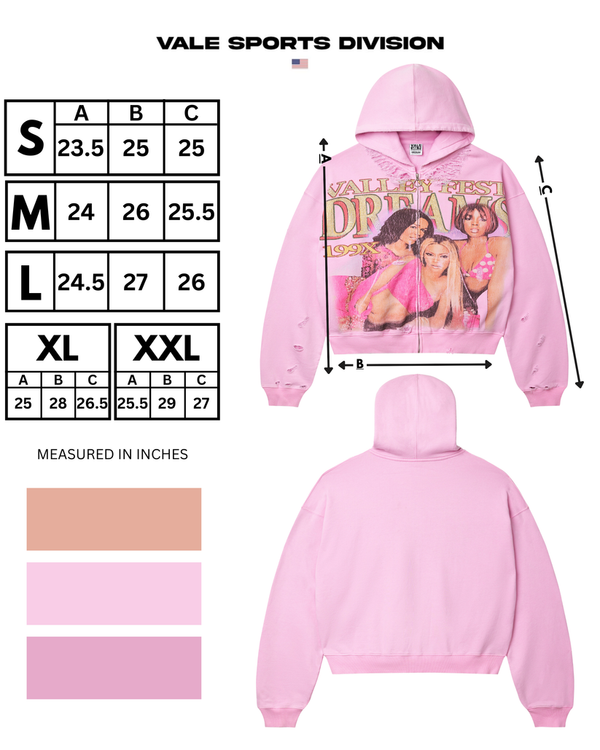VALE FOREVER DREAM ZIP UP HOODIE (PINK)