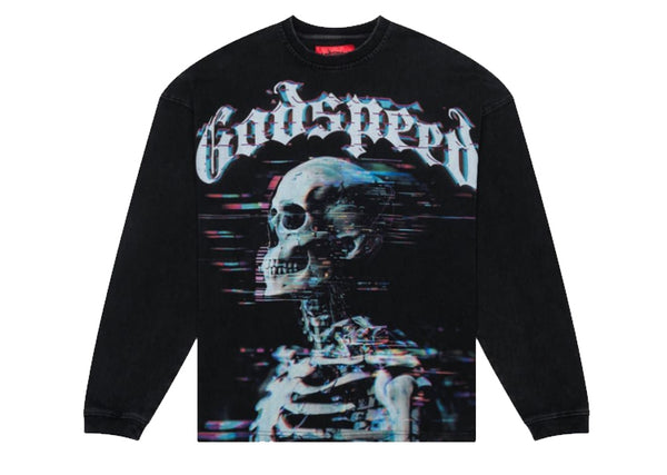 Godspeed Glitchy Longsleeve Tee Black