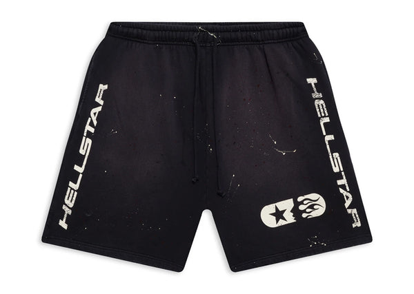 Hellstar Studios Sweat Shorts 'Black Paint Splatter'