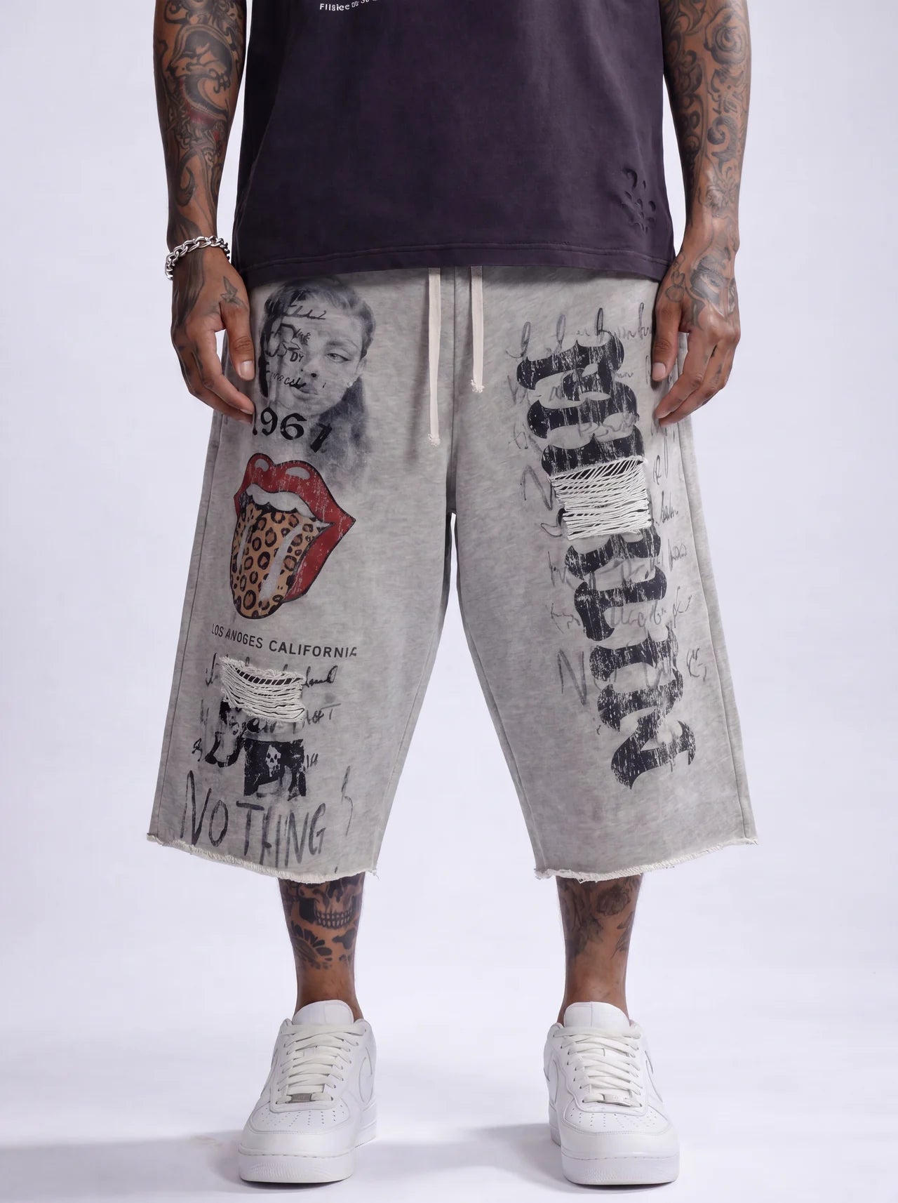 Merlin Rolling Cheetah 3QTR Shorts (Grey)