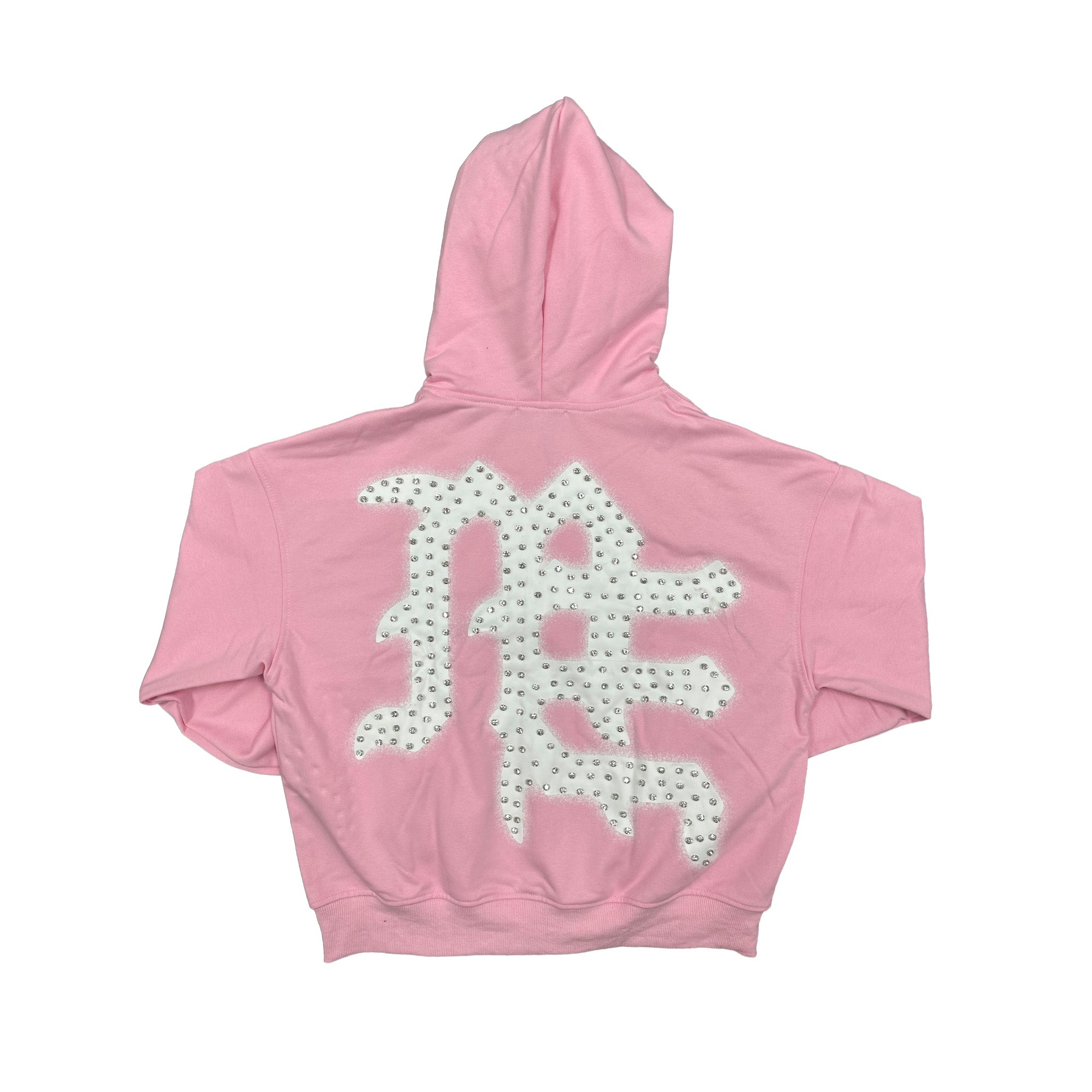 Mixed Emotion E.N.D. Rhinestone Zip Up Hoodie (Pink)