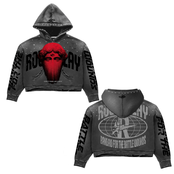 RoughPlay 'Can't Feel My Face' Hoodie (Washed Grey)