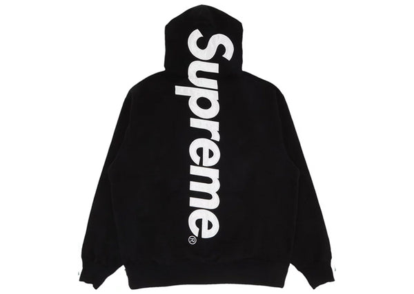 Supreme Satin Appliqué Hooded Sweatshirt 'Black'