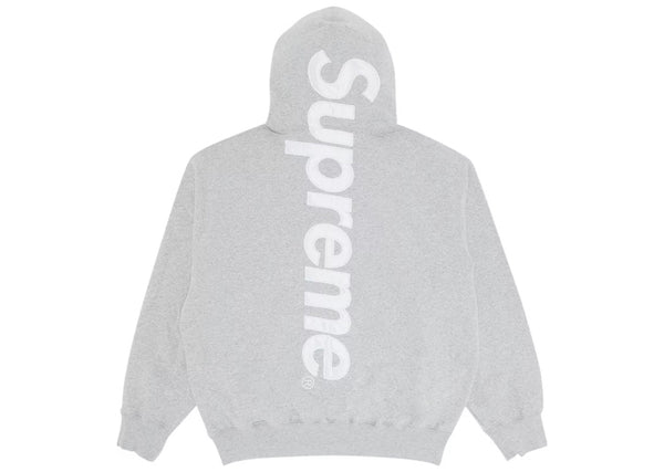 Supreme Satin Appliqué Hooded Sweatshirt 'Grey'