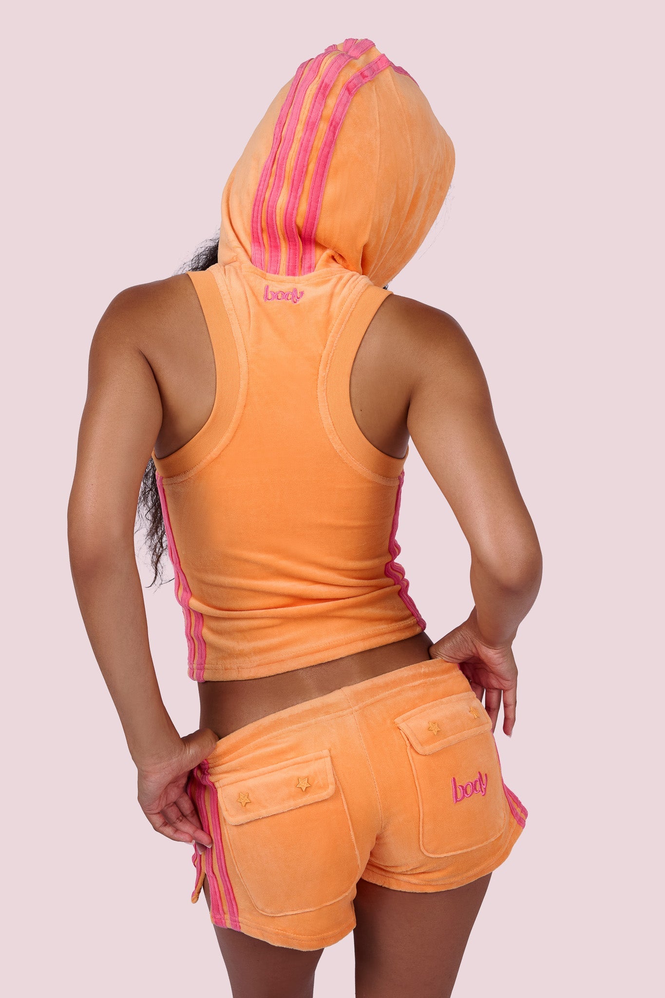 Body By Raven Velour Short Set (Orange)