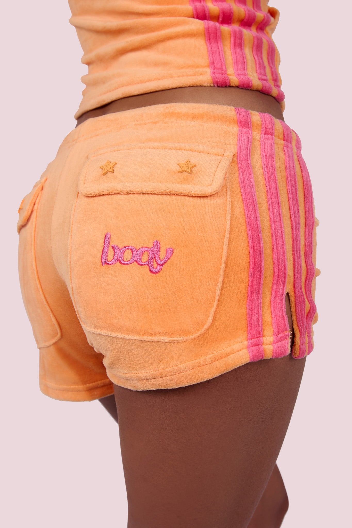 Body By Raven Velour Short Set (Orange)