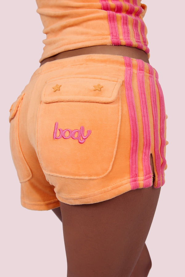 Body By Raven Velour Short Set (Orange)