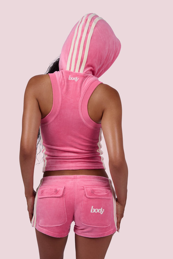 Body By Raven Velour Short Set (Pink)