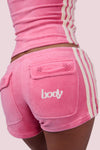 Body By Raven Velour Short Set (Pink)